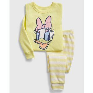 Gap Disney Daisy Duck Soft Yellow Long Sleeve Organic Pajama PJ Set